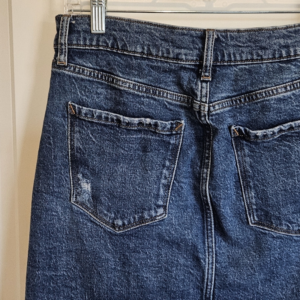 A.N.A. Denim Distressed High-Rise Mini Skirt Size 8 - Picture 4 of 8